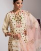 Cream color Raw Silk Sharara Suit 