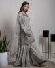 Grey color heavy Sharara & Kurti Set
