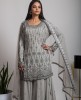 Grey color heavy Sharara & Kurti Set