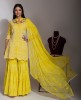 Lemon Yellow Peplum with Sharara set