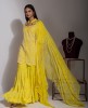 Lemon Yellow Peplum with Sharara set