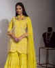 Lemon Yellow Peplum with Sharara set