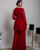 Cherry Red Peplum style Top & Sharara
