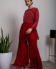 Cherry Red Peplum style Top & Sharara