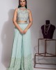 Sea Green Crop Top & Sharara Set