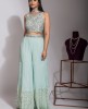 Sea Green Crop Top & Sharara Set