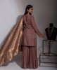Elegant Brown color heavy Sharara Suit