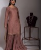 Elegant Brown color heavy Sharara Suit