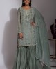 Stylish Sage Green color Sharara Suit