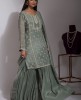 Stylish Sage Green color Sharara Suit