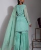 Stylish Light Turquoise Blue Sharara Suit