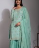 Stylish Light Turquoise Blue Sharara Suit