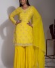 Stylish Lemon Yellow color Sharara Set