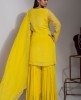 Stylish Lemon Yellow color Sharara Set