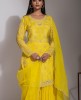 Stylish Lemon Yellow color Sharara Set
