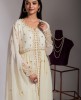 Indo-western Sharara set in Ivory color.