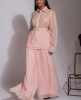 Light Pink Short Kurta with Soft Organza Palazzo