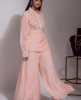 Light Pink Short Kurta with Soft Organza Palazzo