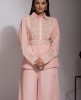 Light Pink Short Kurta with Soft Organza Palazzo