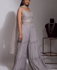 Grey Crop Top and Sharara set