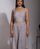 Grey Crop Top and Sharara set