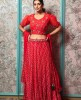 Red Crop Top Set with Dupatta