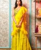 Neon Yellow Crop Top with Palazzo and Ruffle Dupatta
