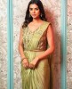 Ready-to-wear Chinnon Crop Top Saree in Pista Green color 