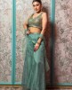 Capri Blue Palazzo Set with Dupatta in Organza