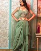 Shrug style Crop Top Set in Pista Green color