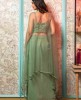 Shrug style Crop Top Set in Pista Green color