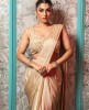 Beige heavy Crop Top Set in Saree style