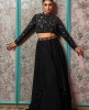 Black Heavy Crop Top with Skirt