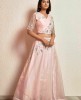 Light Pink Crop Top Set with attached Dupatta