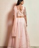 Light Pink Crop Top Set with attached Dupatta