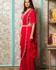 Red Crop Top with Palazzo and Drape style Dupatta