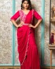 Rani Pink Crop Top with Palazzo and Drape style Dupatta