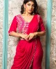 Rani Pink Crop Top with Palazzo and Drape style Dupatta
