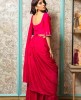 Rani Pink Crop Top with Palazzo and Drape style Dupatta