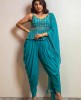 Elegant Peplum and Dhoti with Dupatta in Bright Blue