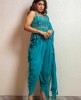 Elegant Peplum and Dhoti with Dupatta in Bright Blue