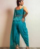 Elegant Peplum and Dhoti with Dupatta in Bright Blue