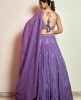 Heavy Crop Top Set with Dupatta in Light Purple