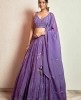Heavy Crop Top Set with Dupatta in Light Purple