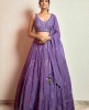 Heavy Crop Top Set with Dupatta in Light Purple