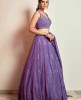 Heavy Crop Top Set with Dupatta in Light Purple