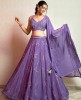 Heavy Crop Top Set with Dupatta in Light Purple