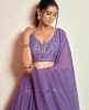 Heavy Crop Top Set with Dupatta in Light Purple