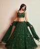 Heavy Crop Top Set in Dark Green color
