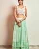 Crop Top with Skirt in Mint Green color